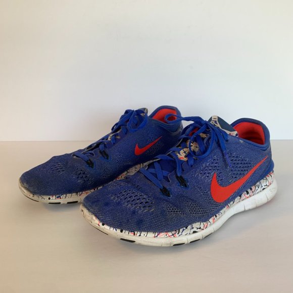 Nike Free 5.0 Blue & Crimson Training Shoe - Picture 6 of 11